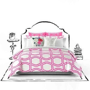NIB Blue & White Kate Spade Bow Tile Comforter Set